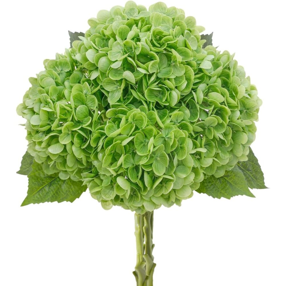 4-Pcs Green Realistic Artificial Flowers Latex Faux Real Large Stems Home Decor